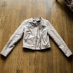 Free People Vegan Leather Jacket XS Taupe